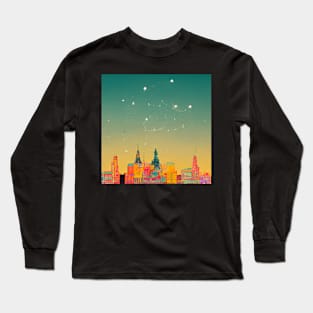 A colorful city under the stars Long Sleeve T-Shirt